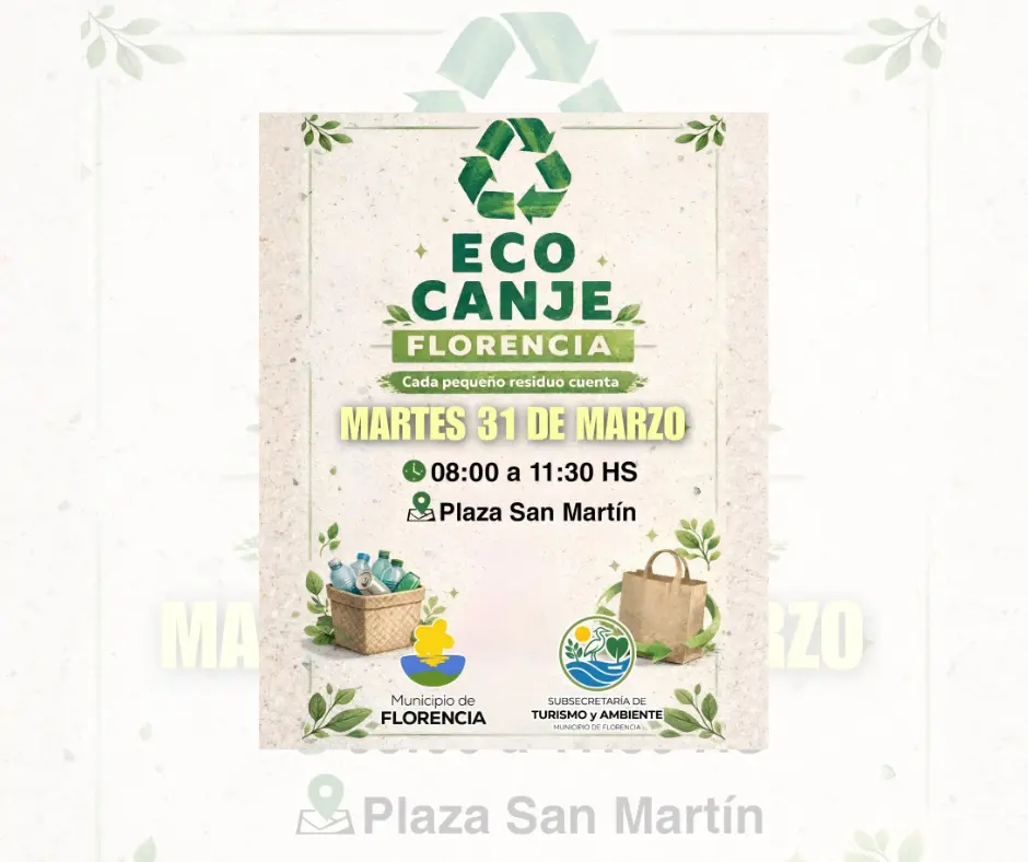 Se realizará una nueva jornada de Eco Canje en la Plaza San Martín