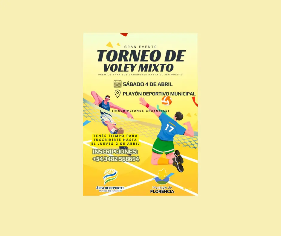 Gran torneo de vóley mixto en el Playón Deportivo Municipal