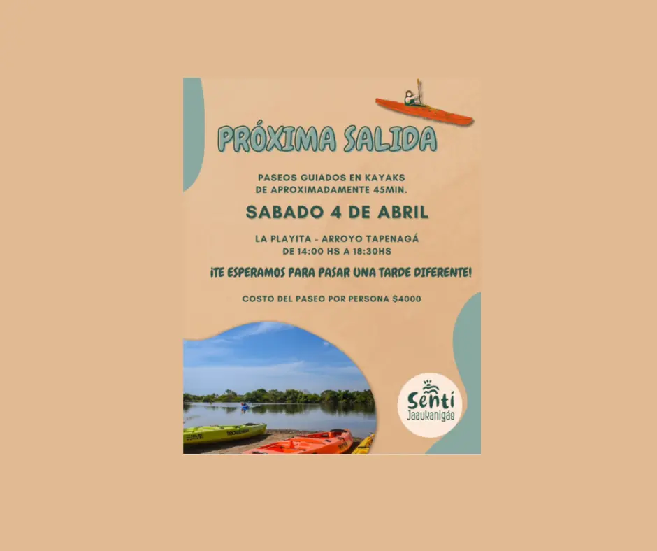 Paseos guiados en kayak en el arroyo Tapenagá para el fin de semana largo