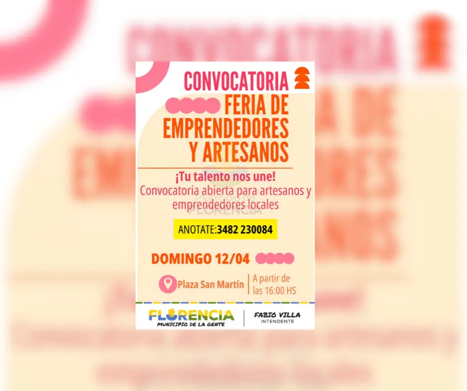 Convocatoria abierta para sumarse a la Feria de Emprendedores y Artesanos en Florencia