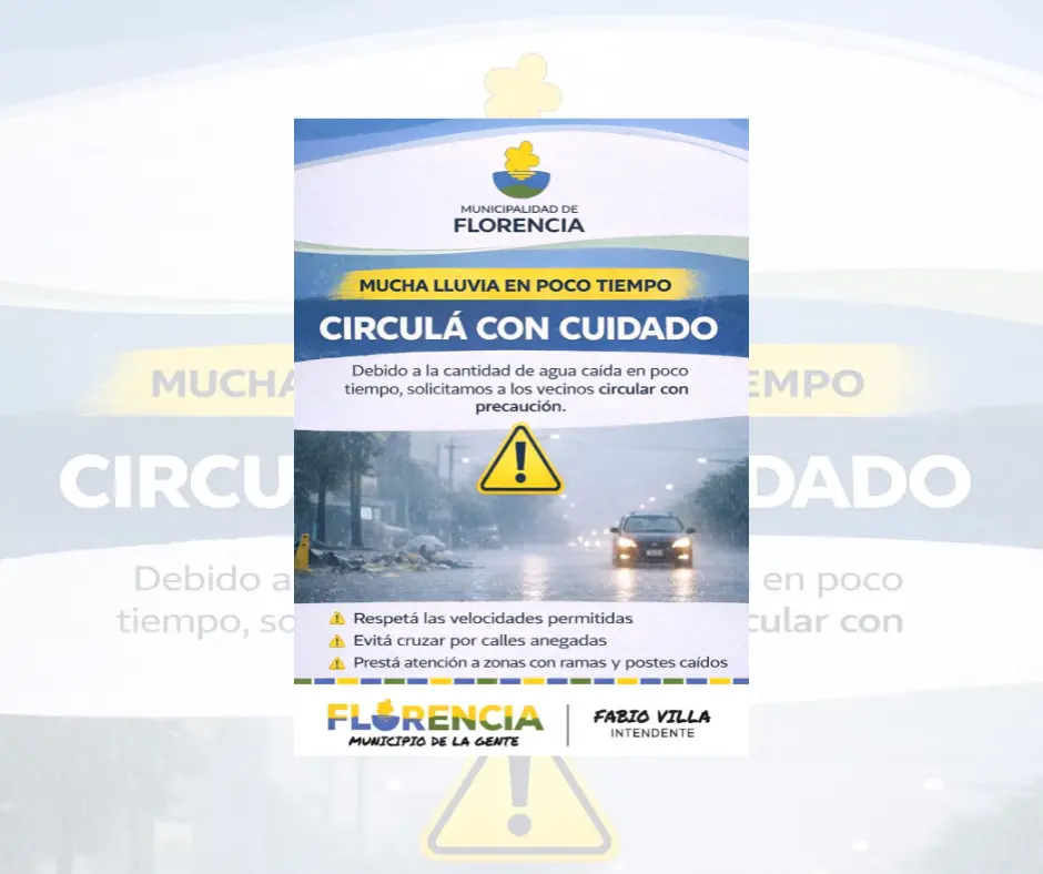 Clima inestable en Florencia: El municipio solicita extremar las precauciones al circular