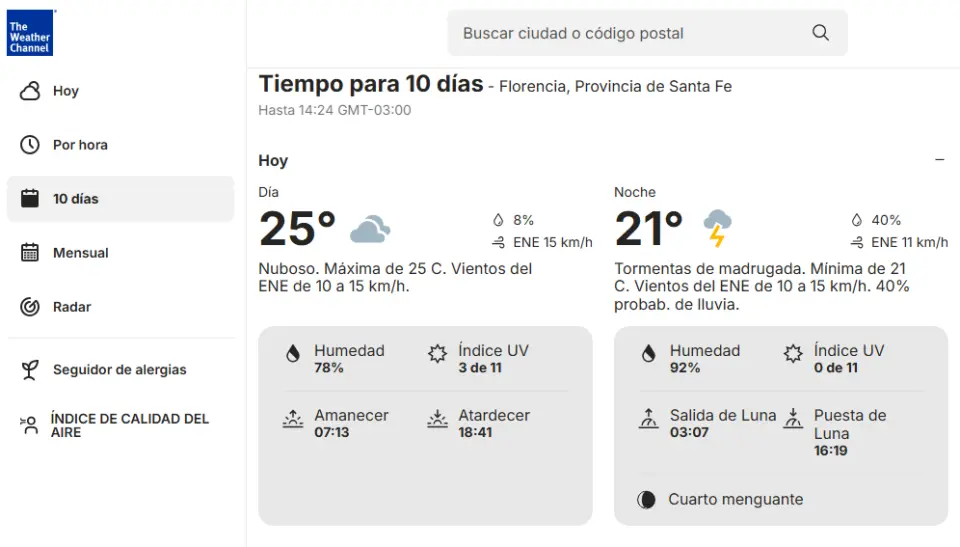 Se termina la estabilidad: anuncian tormentas y un marcado descenso de la temperatura para Florencia