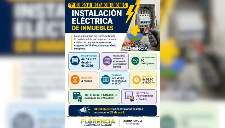 Abren las inscripciones para el curso gratuito de Instalación Eléctrica de Inmuebles en Florencia