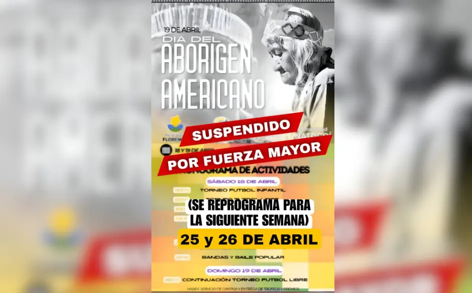 Reprograman los festejos por el Día del Aborigen Americano