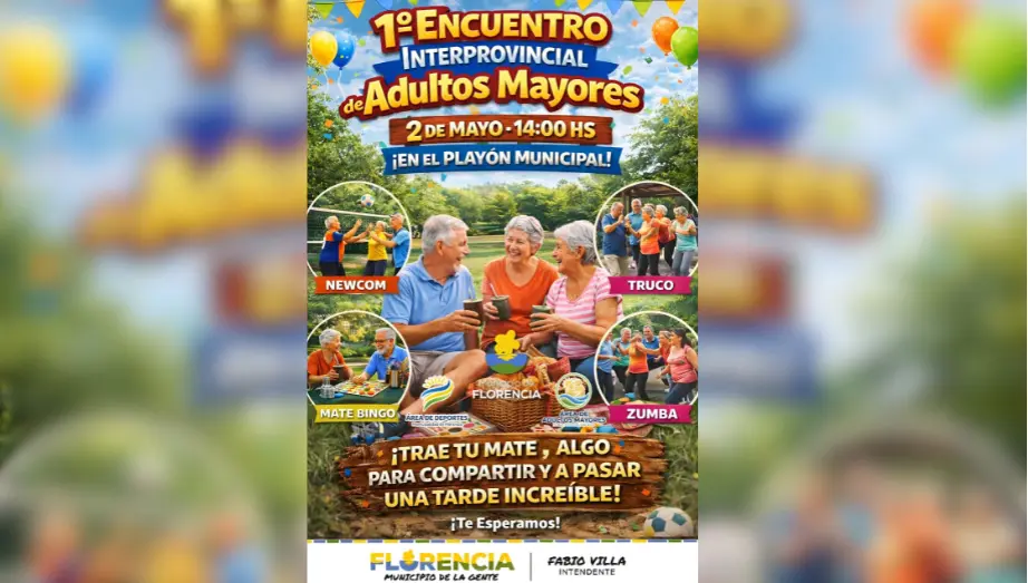 Florencia será sede del 1º Encuentro Interprovincial de Adultos Mayores