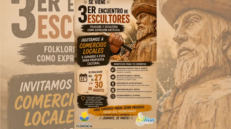 Convocatoria abierta a comercios para el 3er Encuentro de Escultores en Florencia