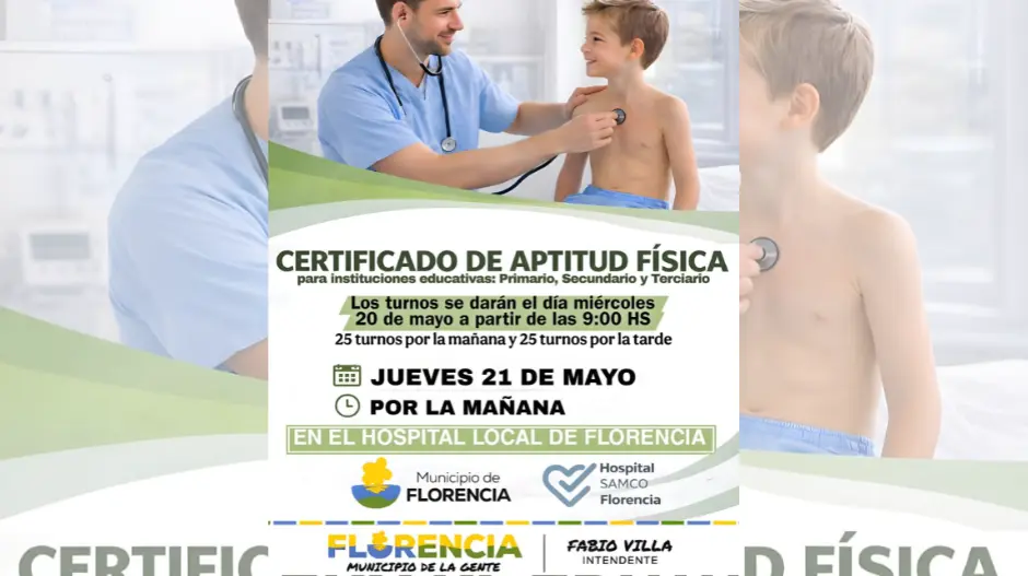 Turnos para certificados de aptitud física