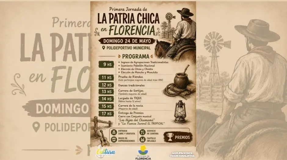 Se realiza la Primera Jornada de “La Patria Chica” en Florencia con grilla confirmada