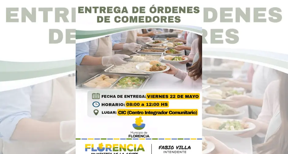 El Municipio de Florencia confirmó la fecha para entregar órdenes de comedores