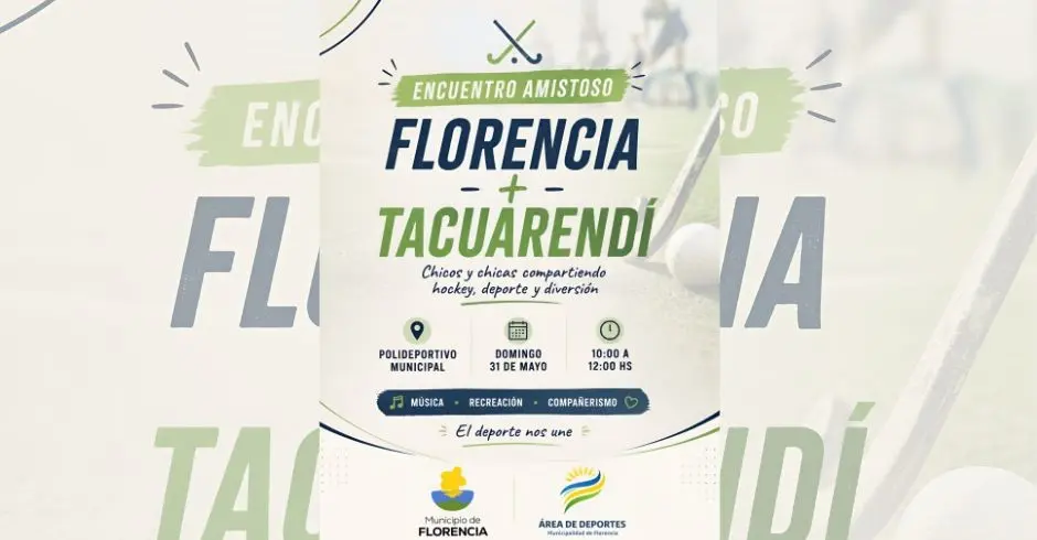 Florencia y Tacuarendí se unen en un gran encuentro amistoso de hockey