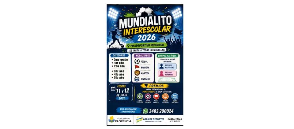 Se viene el Mundialito Interescolar 2026 en Florencia: Una fiesta de deporte, color y pasión juvenil