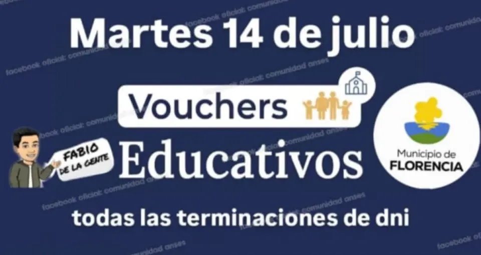 Calendario de pagos de Vouchers Educativos y Progresar